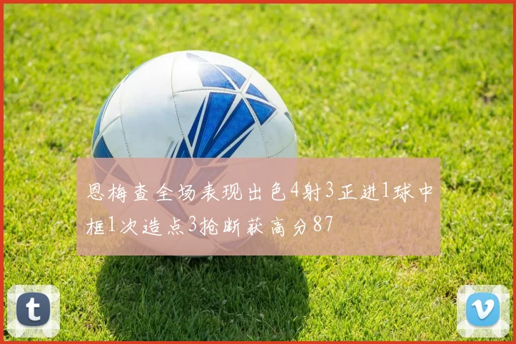 恩梅查全场表现出色4射3正进1球中框1次造点3抢断获高分87